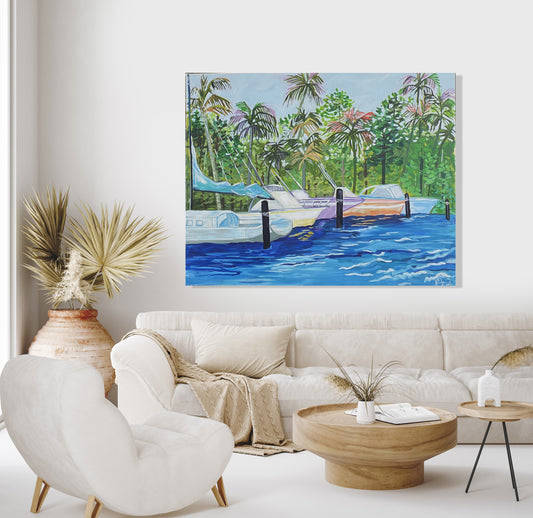 Large Painting of Sailboats