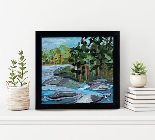 Acrylic Painting with Black Frame - Landscape Painting