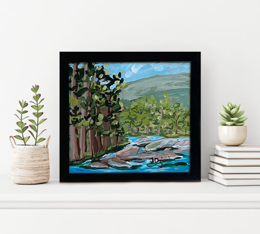 Acrylic Painting Rural Landscape - with Black Frame