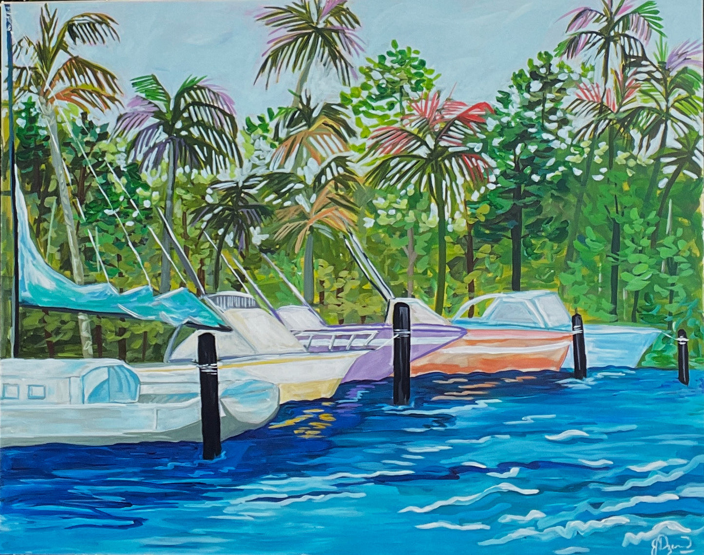 Large Painting of Sailboats